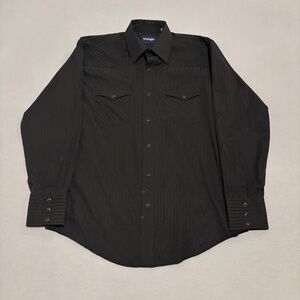 Wrangler Western Shirts Mens Large Pearl Snap Stripes Cowboy Rodeo Springs